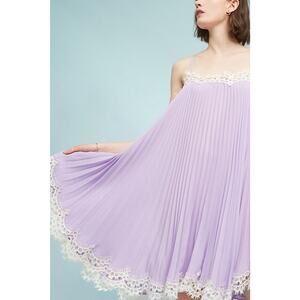 Anthropologie Pleated Slip Dress Moulinette Soeurs, Lilac, SMALL Boho Romantic